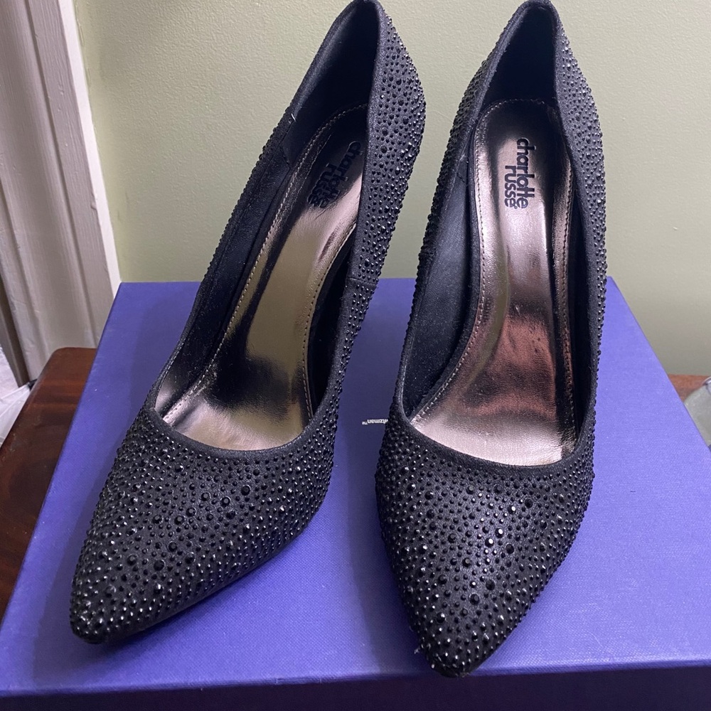 Charlotte Russe Black Sparkle Pumps